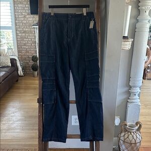 HUDSON CARGO JEANS MEN DARK WASH 33 NEW